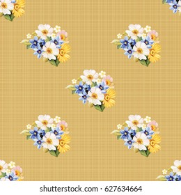 Seamless pattern blue white yellow Vector Illustration EPS8