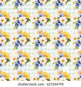Seamless pattern blue white yellow Vector Illustration EPS8