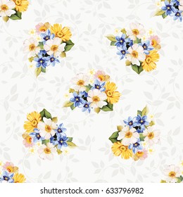 Seamless pattern blue white yellow Vector Illustration EPS8