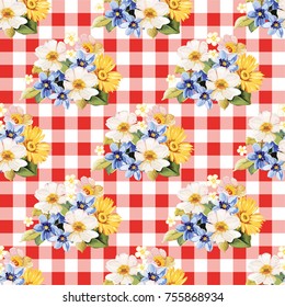 Seamless pattern blue white yellow Vector Illustration EPS8