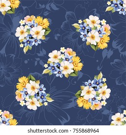 Seamless pattern blue white yellow Vector Illustration EPS8