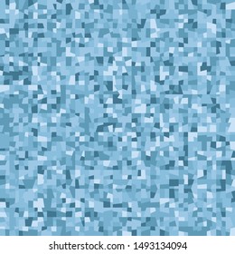 Seamless pattern. Blue winter camouflage made on the basis of pixel design. Shades of ice.