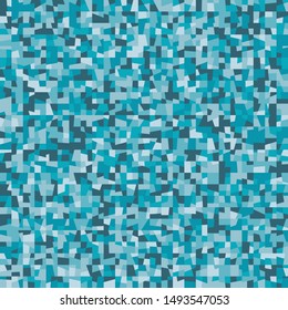 Seamless pattern. Blue winter camouflage made on the basis of pixel design. Shades of ice.