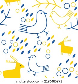 Seamless pattern in blue and yellow. Colors of the Ukrainian flag