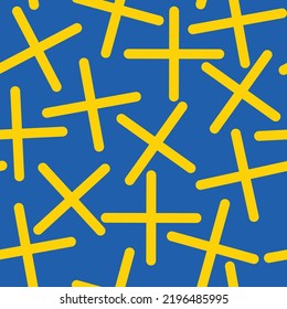 Nahtlose Muster in Blau und Gelb. Farben der ukrainischen Flagge