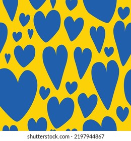 Seamless pattern in blue and yellow. Colors of the Ukrainian flag