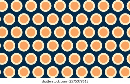 Seamless pattern of blue and yellow polka dots with transparent background