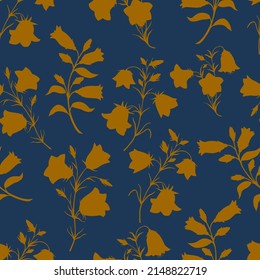 Seamless pattern of bluebells. Stock vector illustration eps10.

