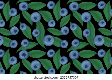 seamless pattern blueberries, food, berries  