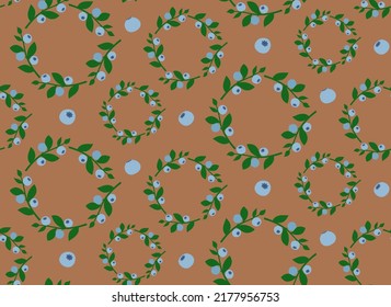 Seamless pattern with blueberries. Texture with berries in flat style.