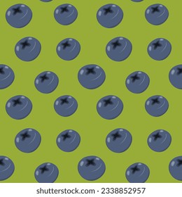 Seamless pattern of blueberries in trendy shades. Vector abstract background texture. Summer time