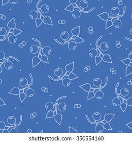 Seamless pattern with blueberries. Vector
