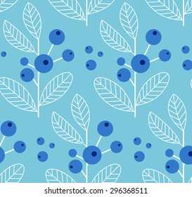 Seamless pattern with blueberry