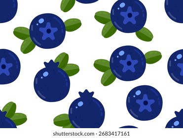 Padrão sem emenda com Blueberry, textura de baga, pano de fundo para o verão. Mês Nacional do Blueberry