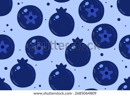 Seamless pattern with Blueberry, berry texture, backdrop for summer. National Blueberry Month