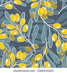 Seamless pattern with blueberry. Natural fresh ripe tasty blueberries. Vector illustration for background, packaging, textile, fabric and various other designs.