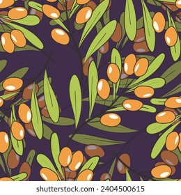 Patrón sin foco con arándano. Fresco y natural, deliciosos arándanos. Ilustración vectorial para el fondo, embalaje, textil, tela y otros diseños.