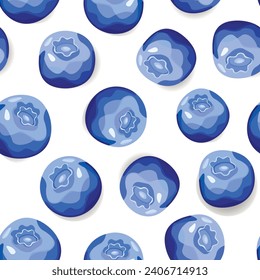 Seamless pattern with blueberry. Natural fresh ripe tasty blueberries. Vector illustration for background, packaging, textile, fabric and various other designs.