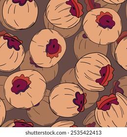 Patrón sin fisuras con arándano. Arándanos frescos y sabrosos frescos naturales. Ilustración vectorial para el fondo, empaquetado, materia textil, tela y varios otros diseños.