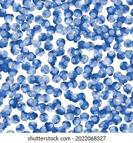 Seamless pattern with blueberry on white background. Natural fresh ripe tasty blueberries. Vector illustration for packaging, textile, fabric and various other designs.