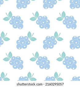 Patrón inmaculado con arándano azul en color pastel. Arándanos de color azul con fondo blanco. Fondo de verano con bayas silvestres. Diseño para papel de envoltura de impresión, tela, embalaje. Ilustración del vector