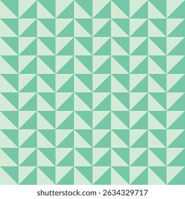A seamless pattern of blue-green triangles tiled in alternating positions that form arrows and additional triangles in the negative spaces.