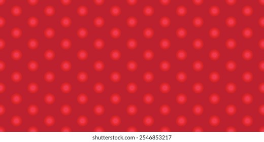 Padrão contínuo borrado polka ponto círculos vermelho brilhante. Plano de fundo padrão abstrato com uma variedade de círculos coloridos borrados. Vetor EPS
