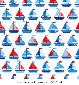 seamless pattern with boats