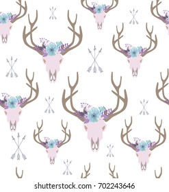 Seamless pattern in bohemian style. Editable vector illustration