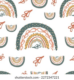 Seamless pattern Boho clip art, boho rainbow