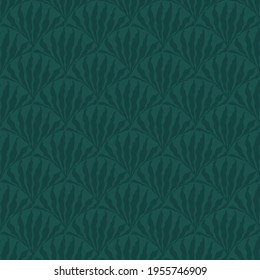 Seamless pattern with boho leaves in a green palette. Tropical leaf pattern. Modern aesthetic trend botanical background for wallpaper, social media, poster template. Vector illustration