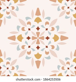 Seamless pattern. Boho style. Can be applied to ceramic tile designs. Geometric figures.