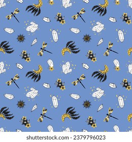 Seamless pattern in boho style. Design for fabric, textile, wallpaper, packaging. 