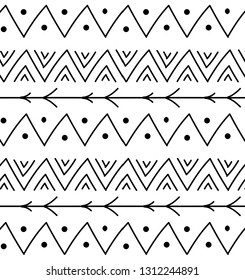 Seamless pattern in boho style Ethnic and tribal motifs.