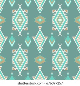 Seamless pattern in boho style.  Ethnic ornament. Tribal art print, background for fabric design, wallpaper, wrapping.