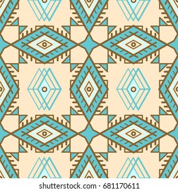 Seamless pattern in boho style.  Ethnic ornament. Tribal art print, background for fabric design, wallpaper, wrapping.