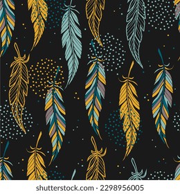 Seamless pattern in boho style. Vector illustration