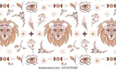 Seamless pattern in boho style. Vector illustration