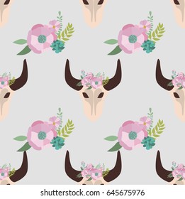 Seamless pattern in boho style. Vector illustration
