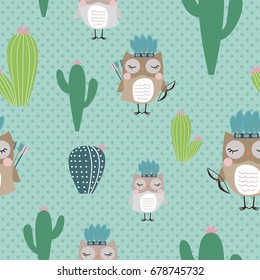 Seamless pattern in boho style. Vector illustration