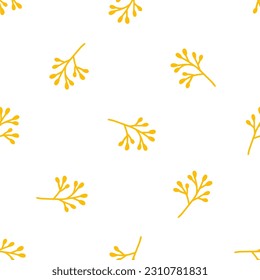 Seamless pattern with boho yellow plants