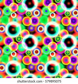 Seamless pattern bokeh, bright polka dot pattern, balls, bubbles