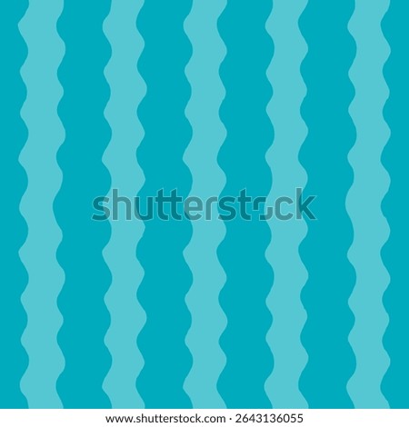 Seamless pattern with bold wavy vertical stripes in light blue and teal. Abstract stripe background with smooth vector texture. Great for fabric, stationery, wrapping, branding. Drag to swatches.