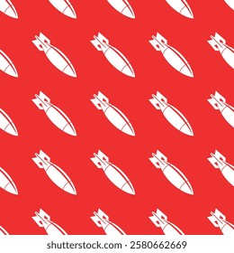 Seamless pattern, bomb. Air bomb, symbol of war, bombardment or explosion. Powerful offensive weapon.