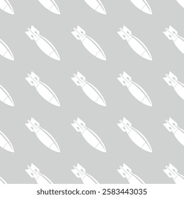 Seamless pattern, bomb. Air bomb, symbol of war, bombardment or explosion. Powerful offensive weapon. 