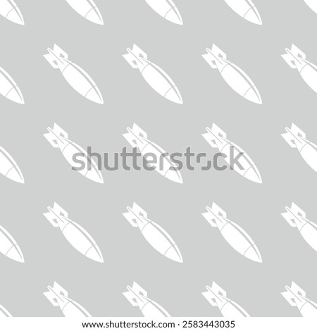 Seamless pattern, bomb. Air bomb, symbol of war, bombardment or explosion. Powerful offensive weapon. 