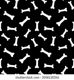 Seamless pattern with bones. Background and texture in flat style. For fabric, packaging, wrapping paper, pet shop
