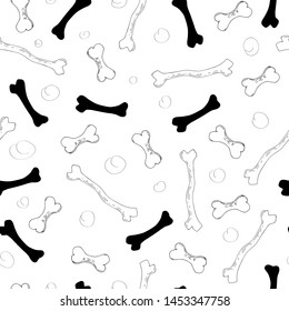seamless pattern with bones and decorative elements.