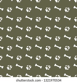 Seamless pattern with bones, dog tracks. Animal background. Design for card, announcement, advertisement, banner or print.