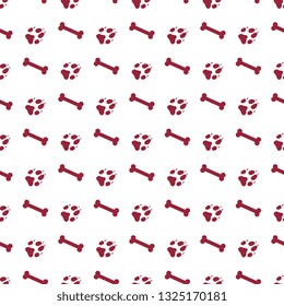Seamless pattern with bones, dog tracks. Animal background. Design for card, announcement, advertisement, banner or print.